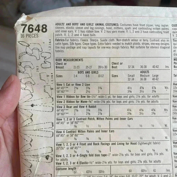 5/$25 MEN HALLOWEEN costume lion, bear size mediumDIY sewing kit simplicity 7648 - Picture 8 of 8